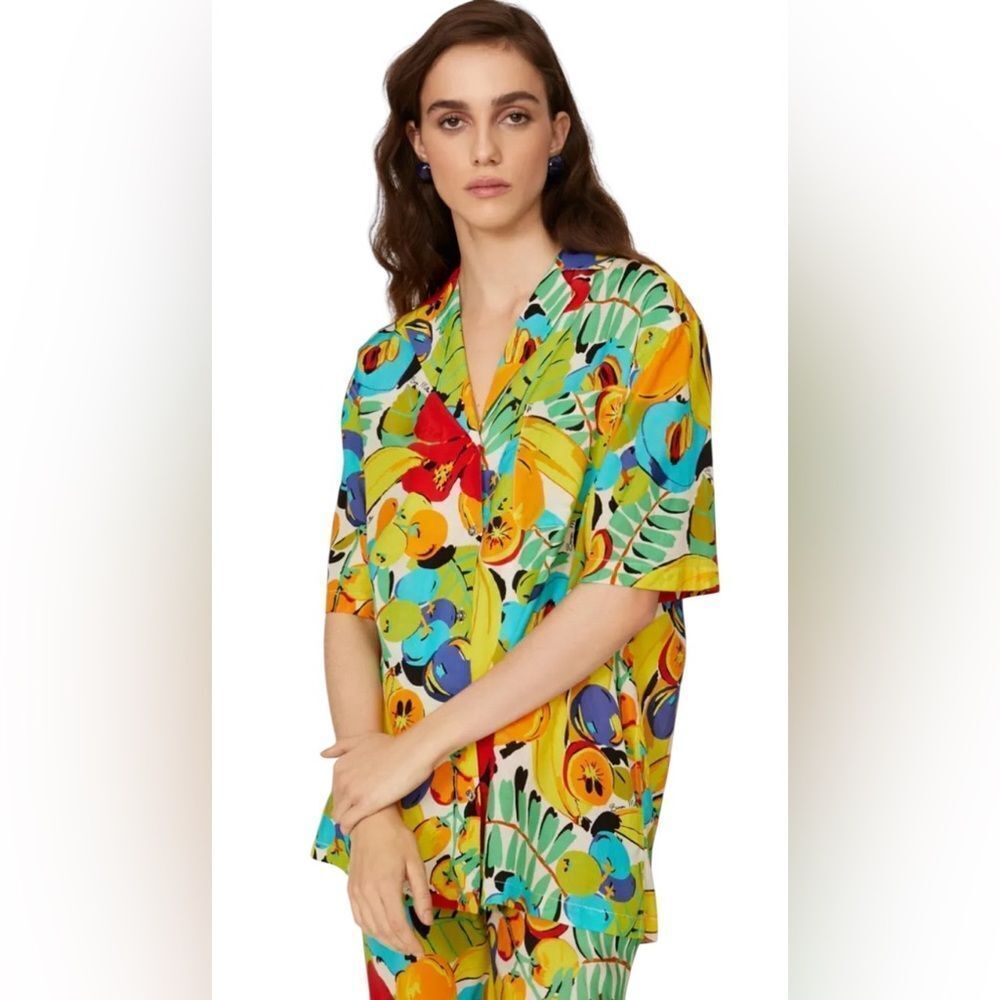 SIMON MILLER Zeem Graphic Fruit Shirt Size Large